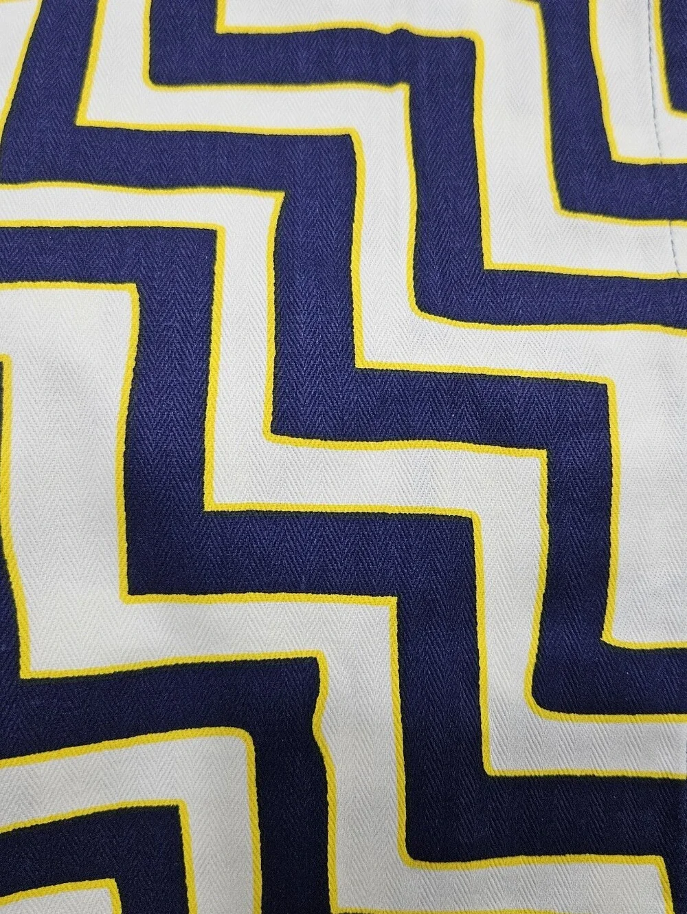 Tommy Hilfiger Sierra Azul Blue White Yellow Zigzag STD Pillow Shams Cotton Set